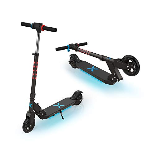 Hover-1 Flare Folding Electric Scooter for Kids with LED Stem & Deck Lights, Black, Product Folding Size: (W) 31.4×(D) 14.1×(H) 10.6h inch- Product Open Size: (W) 33.8×(D) 14.1×(H) 37.