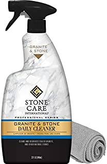 Stone Care International Granite Cleaner - Granite Quartz Tile Travertine Limestone Slate Clean (Bundle with Microfiber Cloth)