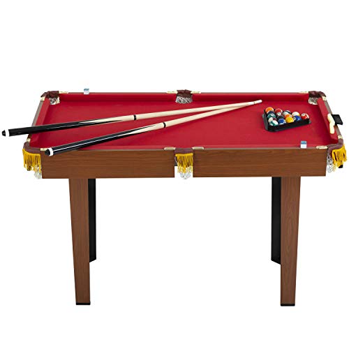 48-inch Pool Table Indoor Billiard Table with 16 Balls 2 Sticks 2 Chalk, Brush and Triangle Pool Game Table Gift Mini Pool Table for Boys and Girls