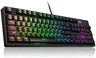 Pulsar Gaming Gears - PK101 Nova Optical Pro Mechanical Gaming Keyboard IP68 Water Proof RGB Backlit with Hot Swappable Fastest Optical Switches for Windows USB 104 Keys (Blue Clicky Optical Switch)