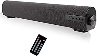 Sound Bar for TV/PC Audio Soundbar with Built-in Subwoofer 16.9 Inch Portable Surround Sound System Home Theater Bluetooth 5.0 Wired & Wireless 2 X 10W 2.0 CH Outdoor Stereo Speaker for Phones/Tablets