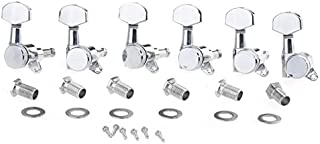 Musiclily Pro 6 inline Guitar Locking Tuners String Tuning Pegs Machines Heads Set for Fender Stratocaster Telecaster Electric Guitar Parts,Chrome