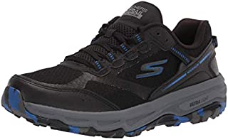 Skechers Men's GOrun Altitude-Trail Running Walking Hiking Shoe Sneaker with Air Cooled Foam, Black/Blue, 11