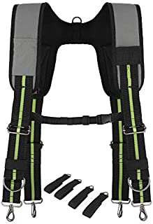 Padded Tool Belt Suspenders w/ Chest Strap, Pencil Sleeve, Molle Clip | Durable 1000D Material & Metal Buckles/Hooks | Fully Adjustable Hi-Vis Harness | Construction Grade Carpenter Suspension Rig