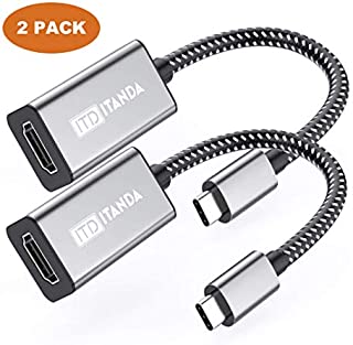 USB-C to HDMI Adapter 4K, ITANDA USB 3.1 Type C Male (Thunderbolt 3 Compatible) to HDMI Female 4K for The 2016 17 18 MacBook Pro, 2017 iMac, ChromeBook Pixel (Grey-2 Pack)