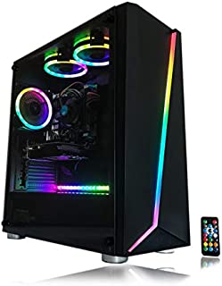 Gaming PC Desktop Computer by Alarco Intel i5 3.10GHz,8GB Ram,1TB Hard Drive,Windows 10 pro,WiFi Ready,Video Card Nvidia GTX 650 1GB, 3 RGB Fans with Remote