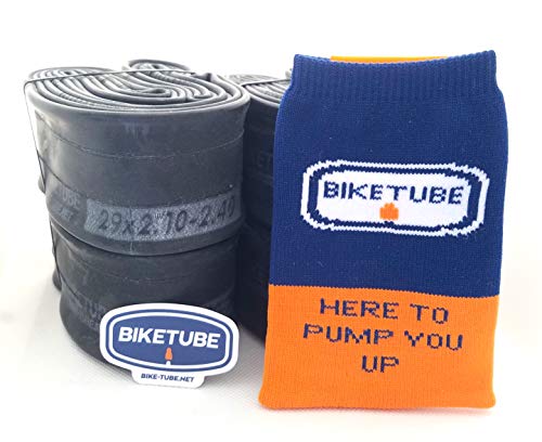 Biketube Brand Mountain Bike Inner Tubes - Super Value 4 Pack - Free TubeSock and Sticker - Select Your Size (26 x 2.1-2.4