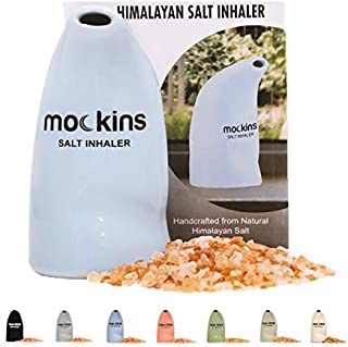 mockins Easy to Use Ceramic Salt Inhaler and Includes Pure Himalayan Pink Salt - Sky Blue Color | Asthma and Allergy Relief