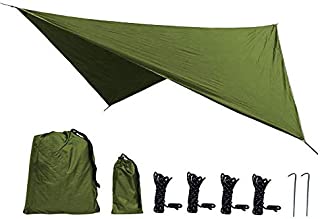 BaiYouDa 12'x10' Beach Tent Tarp 3-4 Person Outdoor Diamond Camping Mat Waterproof Sunscreen Plaid Multi-Function Canopy (Army Green, 12)