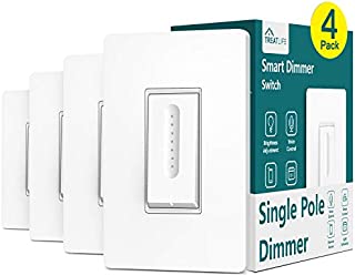 Dimmer Light Switch, Treatlife Smart Light Switch 4 Pack, Works with Alexa and Google Assistant, for Dimmable Bulbs, Single-Pole, Neutral Wire Required