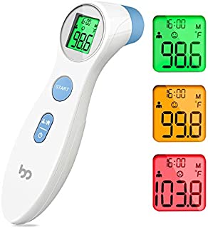 Touchless Forehead Thermometer for Adults, Kids and Babies, Digital Infrared Non Contact Thermometer with Fever Indicator, 1s Instant Accurate Reading by femometer