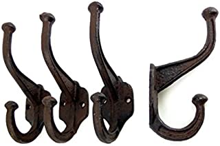 Simple cast iron coat hook, set of 4