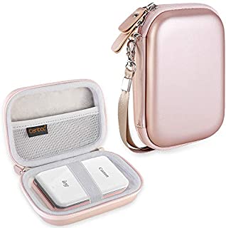 Canboc Hard Carrying Case for Canon Ivy Mobile Mini CLIQ CLIQ+ CLIQ 2 CLIQ+ 2 Instant Camera Printer Wireless Bluetooth Portable Smartphone Photo Printer, Mesh Pocket fit Photo Paper Cable, Rose Gold