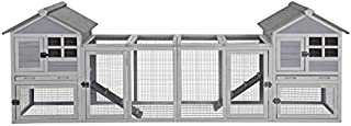Rabbit Hutch Indoor Outdoor Bunny Cage with Run,Guinea Pig House Pull Out Upper Tray (103.2