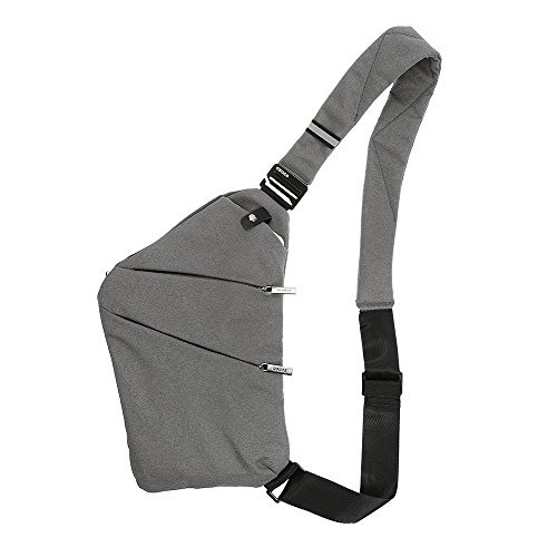 Lixada Sling Backpack Chest Bag Anti Theft Crossbody Shoulder Pack Bag for Men Women (gray)