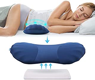 P.HEALTH Lumbar Support Pillow for Sleeping Memory Foam Lumbar Stretch Pillow for Lower Back Pain Relief Sciatic Nerve Pain Relief for Pregnant Woman Back Sleepers Side Sleepers Height Adjustable