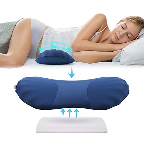 P.HEALTH Lumbar Support Pillow for Sleeping Memory Foam Lumbar Stretch Pillow for Lower Back Pain Relief Sciatic Nerve Pain Relief for Pregnant Woman Back Sleepers Side Sleepers Height Adjustable