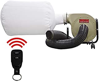 BUCKTOOL 1HP 6.5AMP Wall-mount Dust Collector with Remote Control and 2-micron Dust Filter Bag, 550CFM Air Flow, DC30A-1