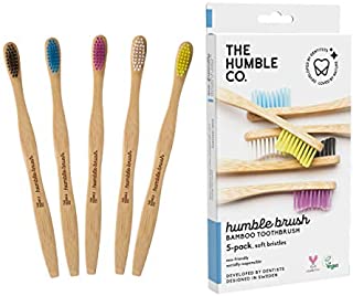 Biodegradable Bamboo Toothbrush by The Humble Co. (5pk) - Eco Friendly Toothbrushes for Sustainable Zero Waste Oral Care, BPA Free Soft Bristle Toothbrush (Soft Bristles)