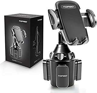 [Upgraded] Car Cup Holder Phone Mount Adjustable Automobile Cup Holder Smart Phone Cradle Car Mount for iPhone 12 Pro Max/XR/XS/X/11/8/7 Plus/6s/Samsung S20 Ultra/Note 10/S8 Plus/S7 Edge(Black)