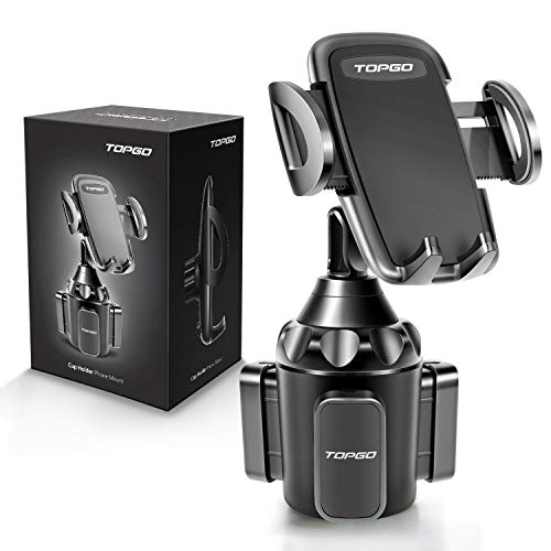 [Upgraded] Car Cup Holder Phone Mount Adjustable Automobile Cup Holder Smart Phone Cradle Car Mount for iPhone 12 Pro Max/XR/XS/X/11/8/7 Plus/6s/Samsung S20 Ultra/Note 10/S8 Plus/S7 Edge(Black)