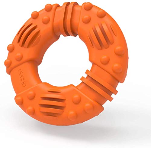 Freezable Dog Chew Toys for Teething Dogs All Natural Rubber Puppy Teether Cooling Toys for Small Dogs Puppies, Training Floating Interactive Chew Ring Toys