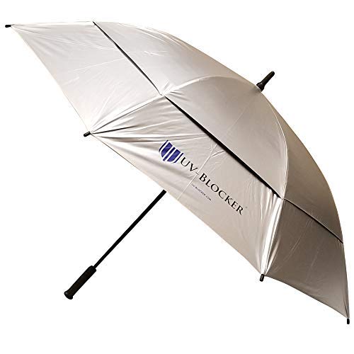 UV-Blocker Sun Golf Umbrella Large 62 Inch Automatic Open Golf Umbrella Extra Large Oversize Double Canopy Vented Umbrella Windproof Waterproof for Men and Women