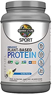 Garden of Life Sport Organic Plant Based Protein Powder Vanilla, 30g Protein Per Serving, Premium Vegan Protein Powder for Women & Men, Plant Bcaa, Recovery Blend, 19 Servings - Packaging May Vary