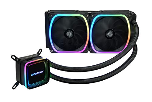 Enermax Aquafusion 240 Addressable RGB All-In-One CPU Liquid Cooler for Intel/AMD 1200/115X/2066 AM4 Ready- 2x ARGB PWM Fan (Black)