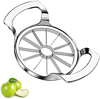 Sinnsally Apple Slicer Upgraded Version 12-Blade Extra Large Apple Corer Peeler,Stainless Steel Ultra-Sharp Fruit Corer & Slicer,Apple Cutter,Wedger,Decorer Tool,Divider for Up to 4 Inches Apples