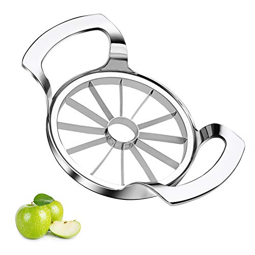 Sinnsally Apple Slicer Upgraded Version 12-Blade Extra Large Apple Corer Peeler,Stainless Steel Ultra-Sharp Fruit Corer & Slicer,Apple Cutter,Wedger,Decorer Tool,Divider for Up to 4 Inches Apples