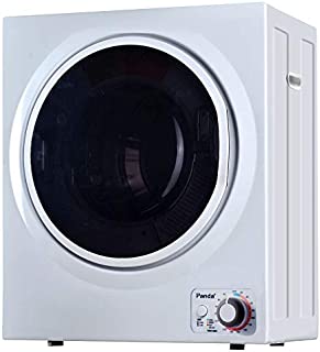 Panda 110V Electric Portable Compact Laundry Clothes Dryer, 1.5 cu.ft, Stainless Steel Drum Black and White, PAN725SF