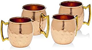 Moscow Mule Hammered Mug Set for Cocktails and Ice Cold Beverages  20 oz - Set of Four