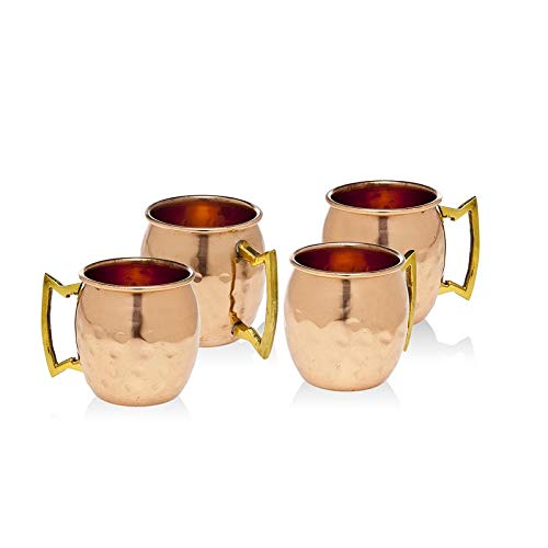 Moscow Mule Hammered Mug Set for Cocktails and Ice Cold Beverages  20 oz - Set of Four