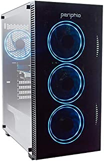 Periphio Gaming Desktop Computer Tower PC, Intel Quad Core i5 3.1GHz, 8GB RAM, 128GB SSD + 1TB 7200 RPM HDD, Windows 10, GeForce GTX 1650 4GB Overclocked Edition Graphics Card RGB HDMI Wi-Fi (Renewed)