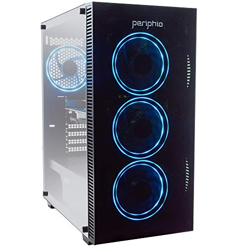 Periphio Gaming Desktop Computer Tower PC, Intel Quad Core i5 3.1GHz, 8GB RAM, 128GB SSD + 1TB 7200 RPM HDD, Windows 10, GeForce GTX 1650 4GB Overclocked Edition Graphics Card RGB HDMI Wi-Fi (Renewed)