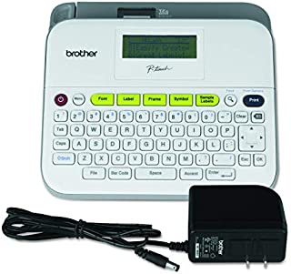 Brother P-touch Label Maker, Versatile Easy-to-Use Labeler, PTD400AD, AC Adapter, QWERTY Keyboard, Multiple Line Labeling, White