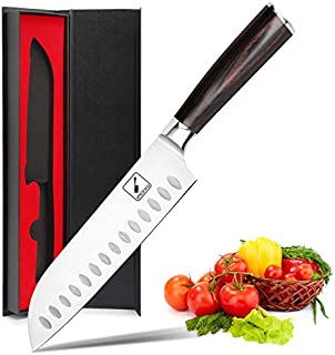 Santoku Knife - imarku 7 inch Kitchen Knife Ultra Sharp Asian Knife Japanese Chef Knife - German HC Stainless Steel 7Cr17Mov - Ergonomic Pakkawood Handle, Best Choice for Home Kitchen and Restaurant