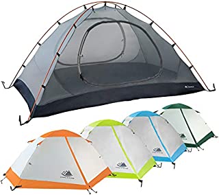 2 Person Backpacking Tent with Footprint - Lightweight Yosemite Two Man 3 Season Ultralight, Waterproof, Ultra Compact 2p Freestanding Backpack Tents for Camping and Hiking by Hyke & Byke (Orange)