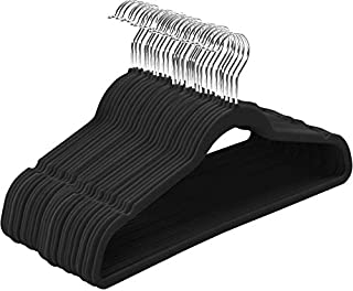 Utopia Home (Pack of 50 Premium Non Slip Velvet Hangers - 360-degree rotatable Hook - Durable & Slim - Coat Hangers - Pant Hangers - Black