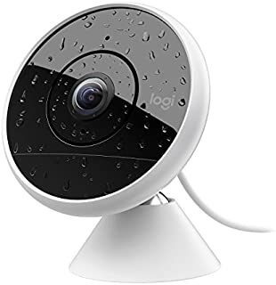 Logitech Circle 2 Indoor/Outdoor Wired Home Security Camera Works with Alexa, HomeKit and Google, with Easy Setup, 1080p HD, 180° Wide-Angle, Night Vision, 2-Way Talk, Alerts, Free 24-Hours Storage
