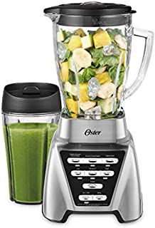 Oster Blender | Pro 1200 with Glass Jar, 24-Ounce Smoothie Cup, Brushed Nickel