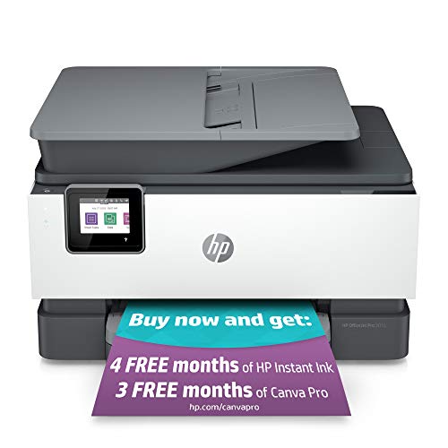 HP OfficeJet Pro 9015 All-in-One Wireless Printer, with Smart Home Office Productivity, HP Instant Ink, Works with Alexa (1KR42A)