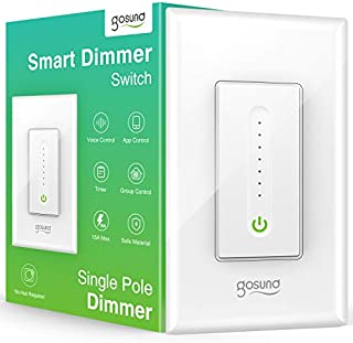 Gosund Smart Dimmer Switch, Smart WiFi Light Switch Works with Alexa Google Home, with Remote Control Timer Countdown, Single-Pole, Neutral Wire Required, ETL and FCC Listed, No Hub Required (1 Pack)