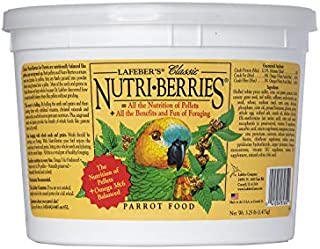 LAFEBER'S Classic Nutri-Berries Pet Bird Food, Made with Non-GMO and Human-Grade Ingredients, for Parrots, 3.25 lbs