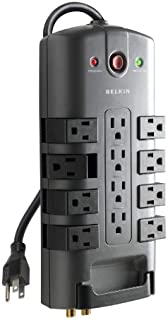 Belkin 12-Outlet Pivot-Plug Power Strip Surge Protector, 8ft Cord(4,320 Joules)