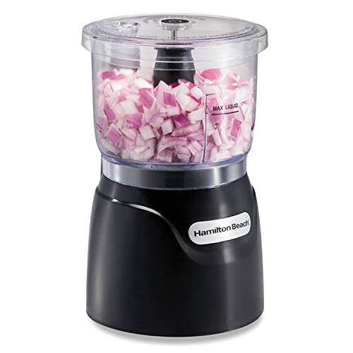 Hamilton Beach Mini 3-Cup Food Processor & Vegetable Chopper, 350 Watts, for Dicing, Mincing, and Puree, Black (72850)