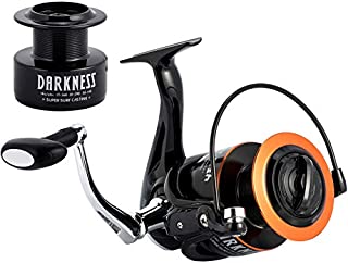 Dr.Fish Saltwater Spinning Reel Graphite Body Spare Spool 9+1 Stainless Steel BB 35lb Max Drag Carbon Fiber Surf Casting Reel Inshore Fishing Ocean Fishing 9000