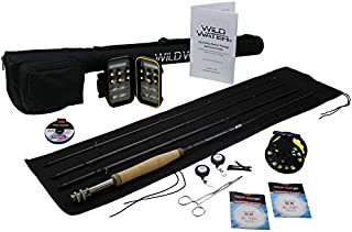 Wild Water Fly Fishing 9 Foot, 4-Piece, 5/6 Weight Fly Rod Deluxe Complete Fly Fishing Rod and Reel Combo Starter Package