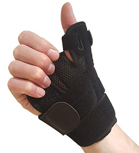 Thumb Brace with Wrist Support  Thumb Splint for Carpal Tunnel, Arthritis or Tendonitis Pain Relief. Thumb Stabilizer Fits Left or Right Hand. Thumb Spica Splint Immobilizer for Men or Womens Hands